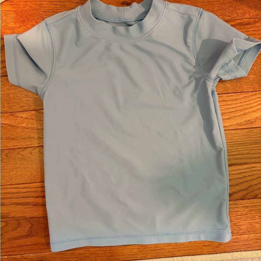 Primary Light Blue Short Sleeve Rash Guard Size 2-3